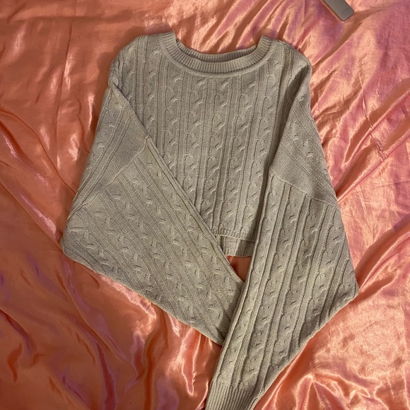 Grey Fashion Nova meet me halfway sweater - Picture 3 of 9